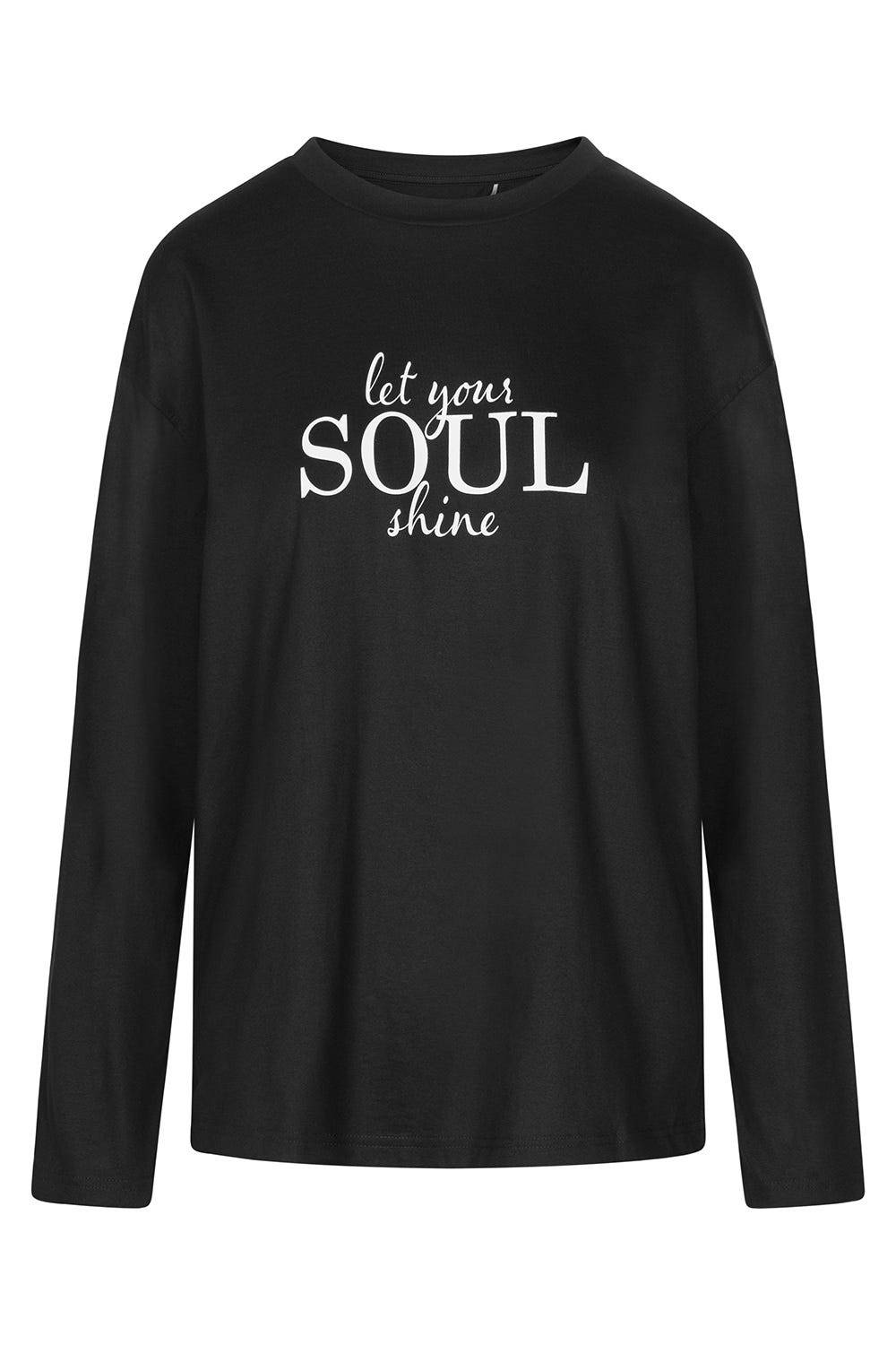 Rösch Shirt Mit Schriftzug "let Your Soul Shine" 100% Baumwolle
