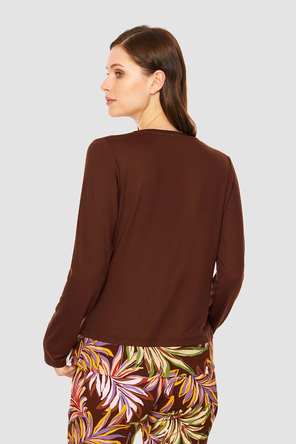 Rösch Shirt Mit V-Ausschnitt Angenähte Stufe Viskose/Elasthan