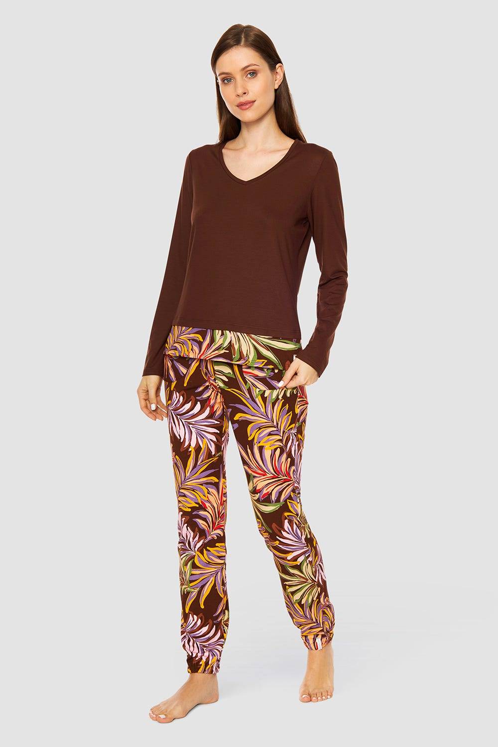 Rösch Shirt Mit V-Ausschnitt Angenähte Stufe Viskose/Elasthan