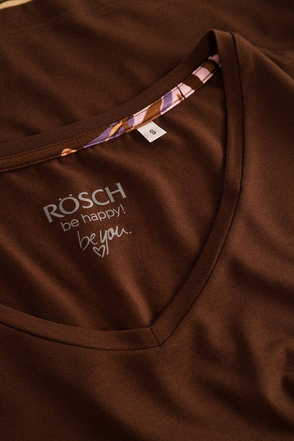 Rösch Shirt Mit V-Ausschnitt Angenähte Stufe Viskose/Elasthan