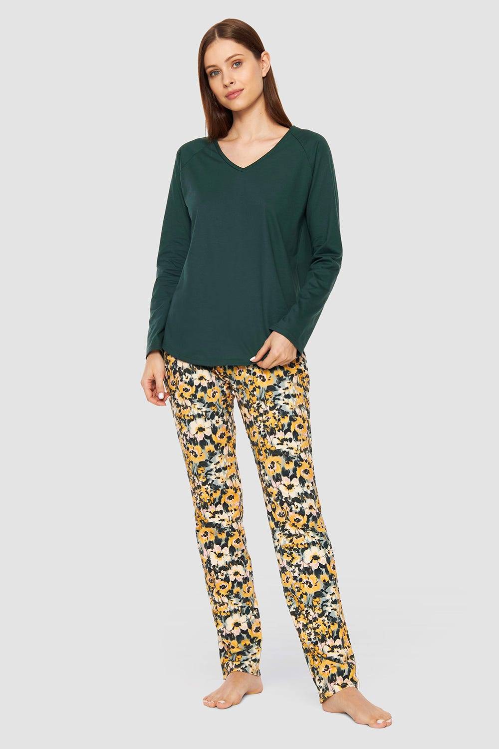 Rösch Shirt Mit V-Ausschnitt Grün Baumwolle/Elasthan