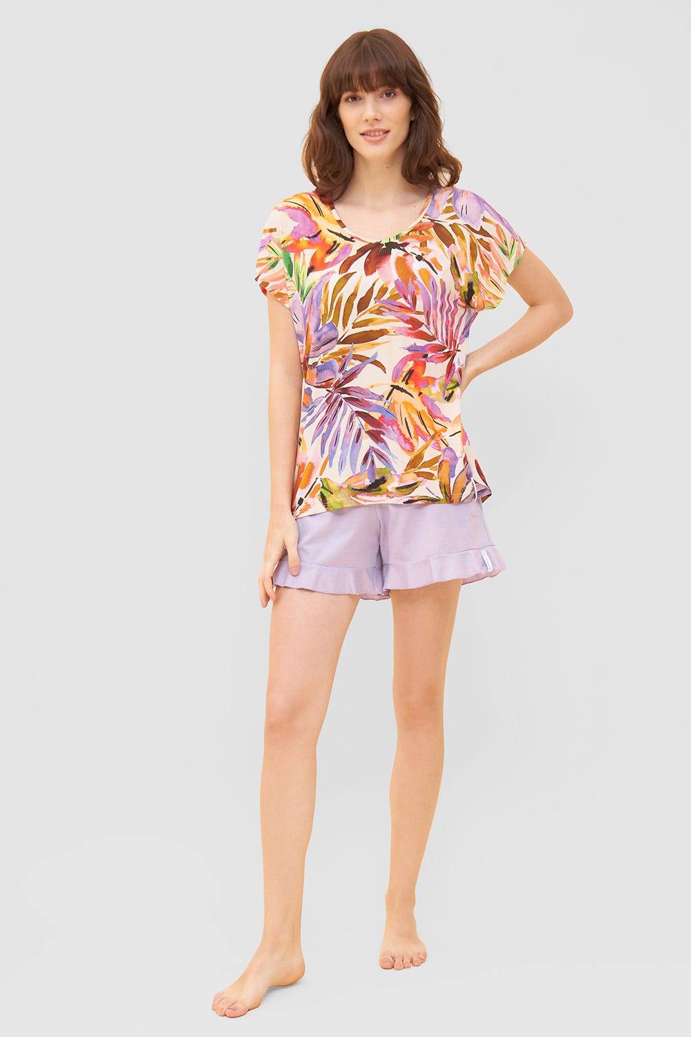 Rösch Shorts Mit Volants Und Stickerei "summer" Mix &amp; Match Viskose/Elasthan