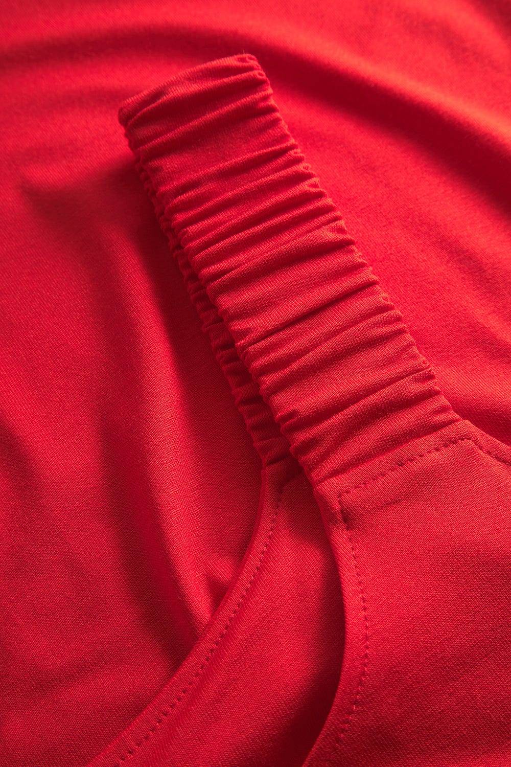 Rösch Strandkleid Ärmellos Mit Welligem Saum In Rot Viskose/Elasthan