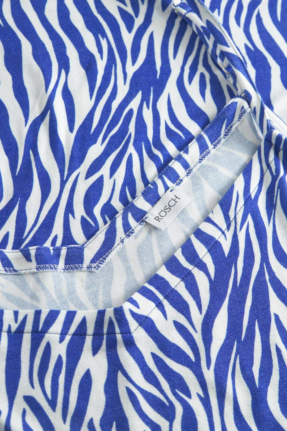 Rösch Strandkleid Im Modernen Zebradruck Blau-Weiß Spaghetti-Träger Viskose/Elasthan