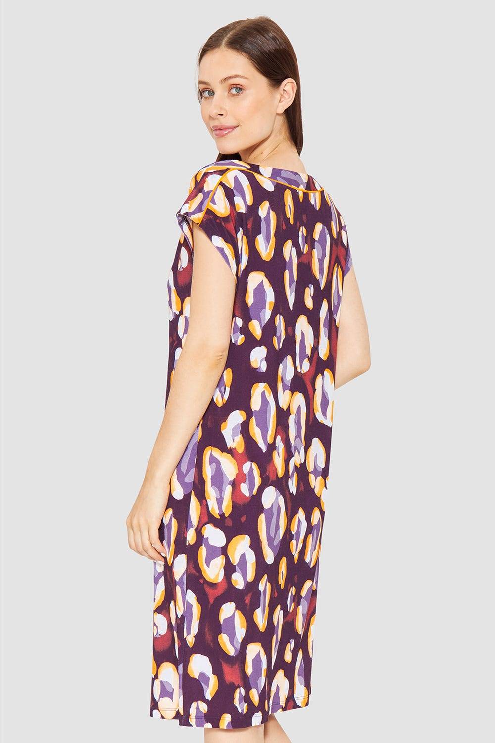 Rösch Strandkleid Kurzarm Im Tupfendruck Modern Leo Viskose/Elasthan