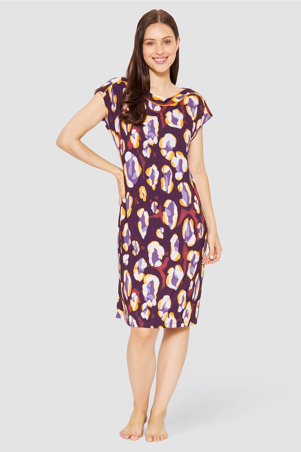 Rösch Strandkleid Kurzarm im Tupfendruck Modern Leo Viskose/Elasthan