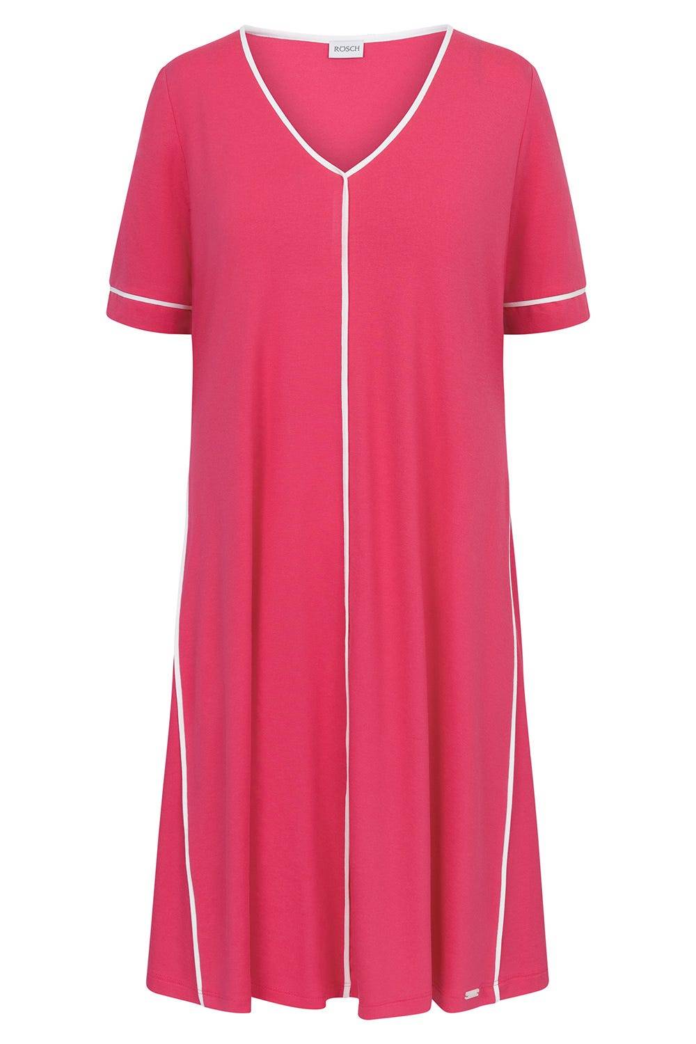 Rösch Strandkleid Kurzarm Mit Kontrast-Paspeln Viskose/Elasthan