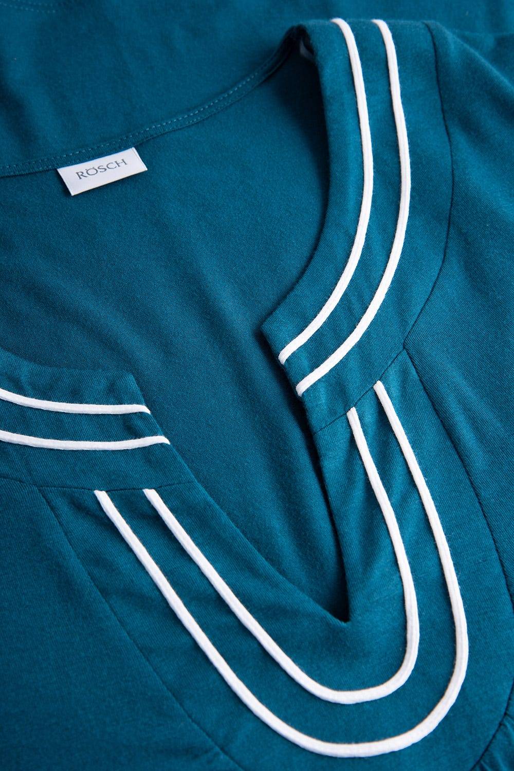 Rösch Strandkleid Mit Paspeln Am Ausschnitt Petrol 3/4-Arm Viskose/Elasthan