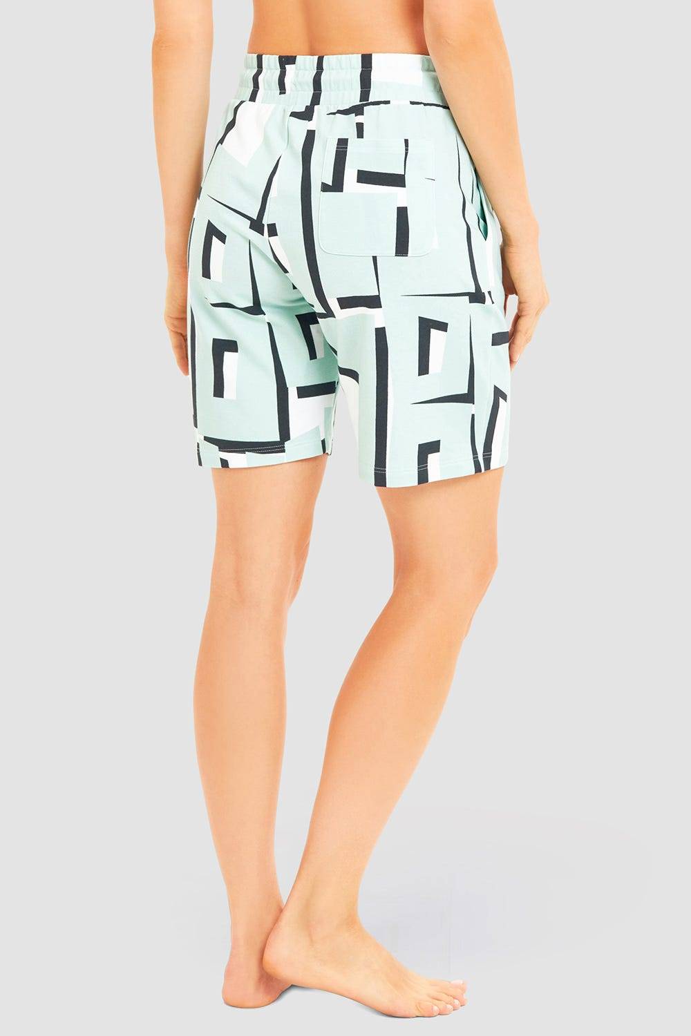 Rösch Sweat Bermuda Im Letter-Print Türkis Baumwolle/Elasthan