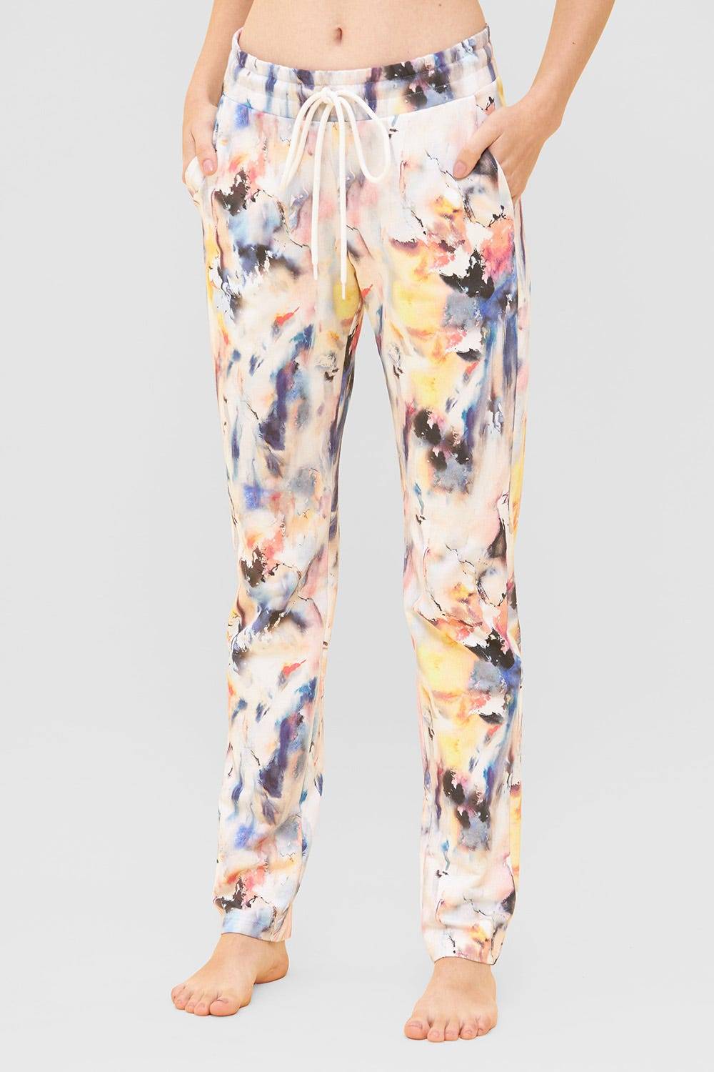 Rösch Sweathose im farbenfrohen Druck Kordelzug Mix &amp; Match Baumwolle/Elasthan