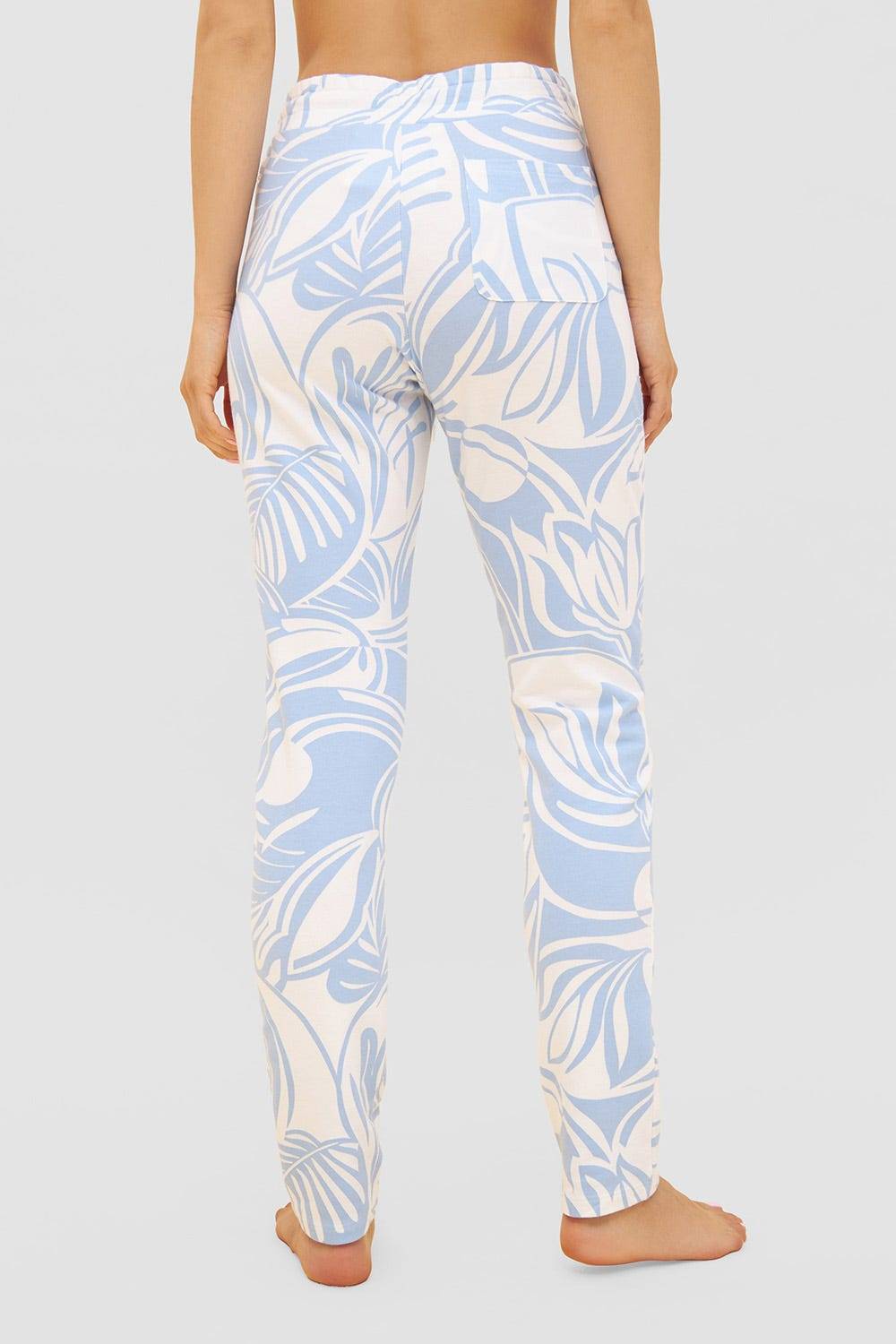 Rösch Sweathose Im Grafischen Druck Hellblau Kordel Baumwolle/Elasthan