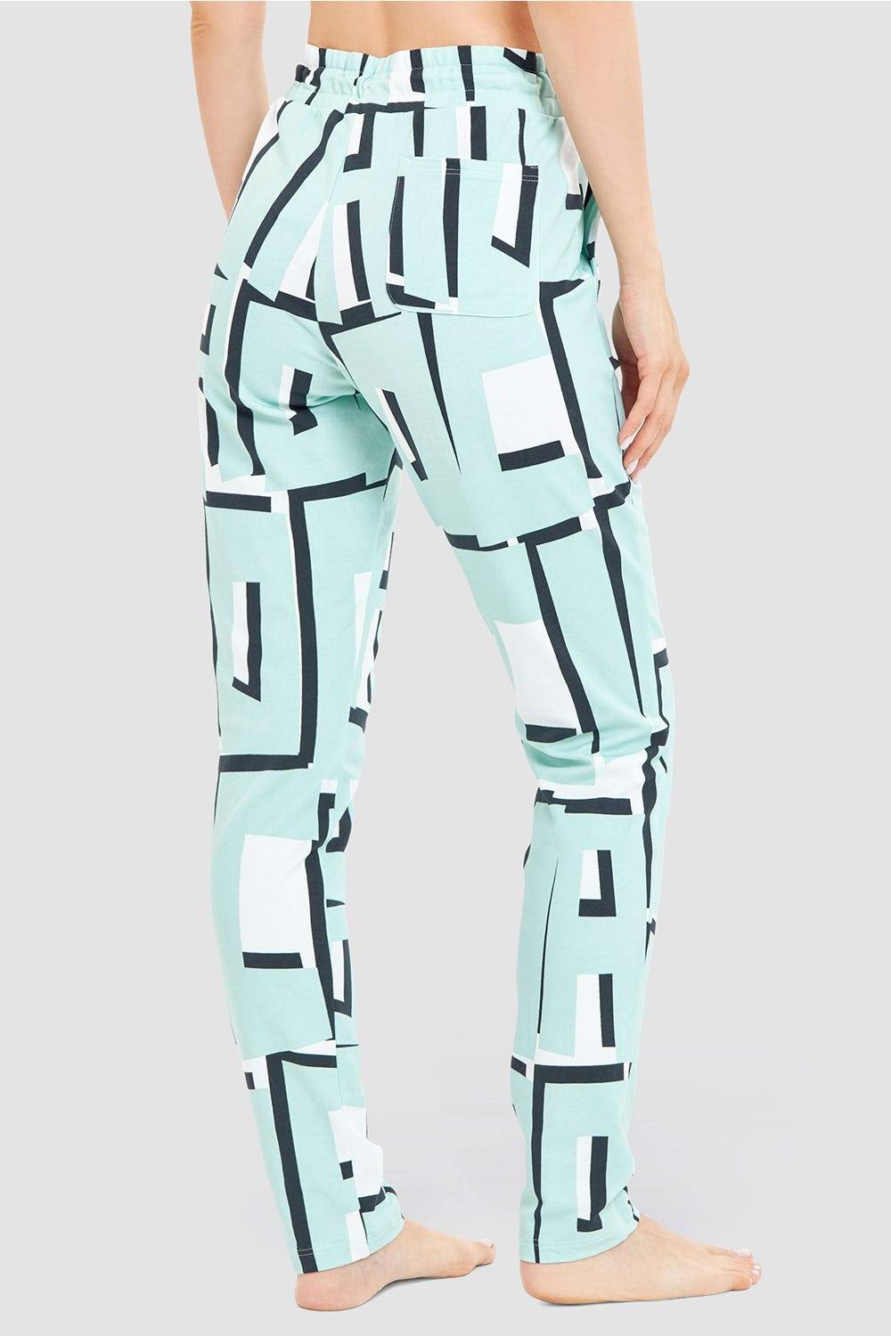 Rösch Sweathose Im Letter-Print Türkis Baumwolle/Elasthan