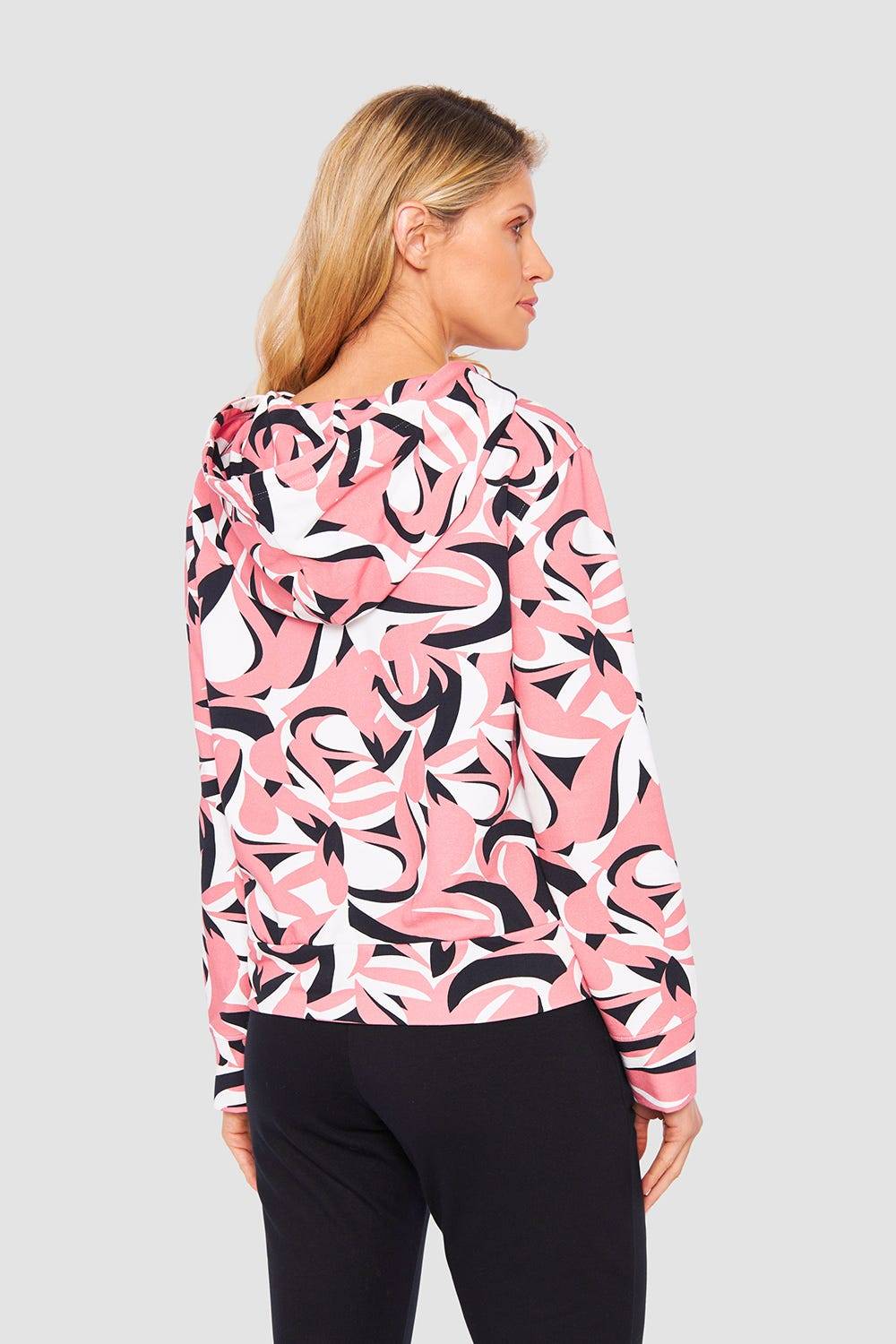 Rösch Sweatjacke Im Grafischen Druck Kapuze Baumwolle/Elasthan