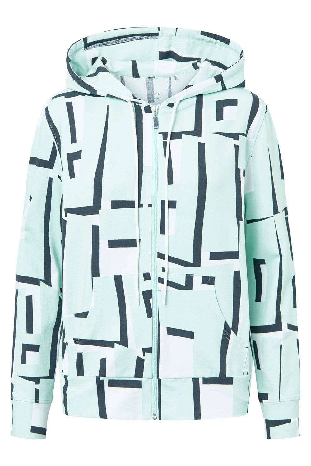 Rösch Sweatjacke Im Letter-Print Türkis Baumwolle/Elasthan