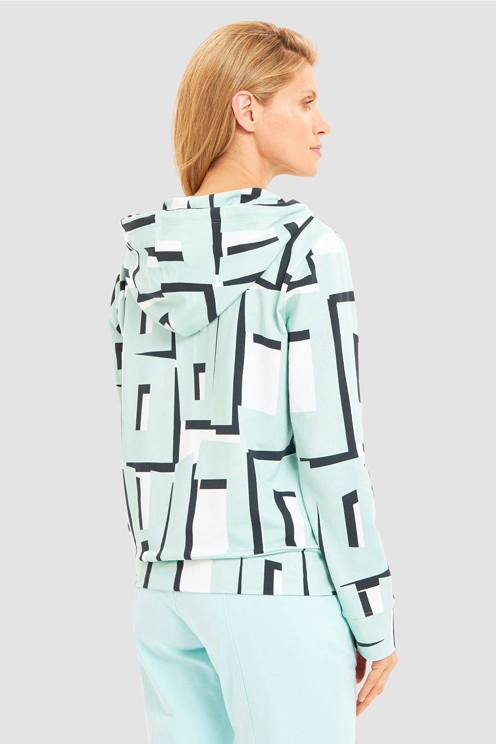 Rösch Sweatjacke Im Letter-Print Türkis Baumwolle/Elasthan