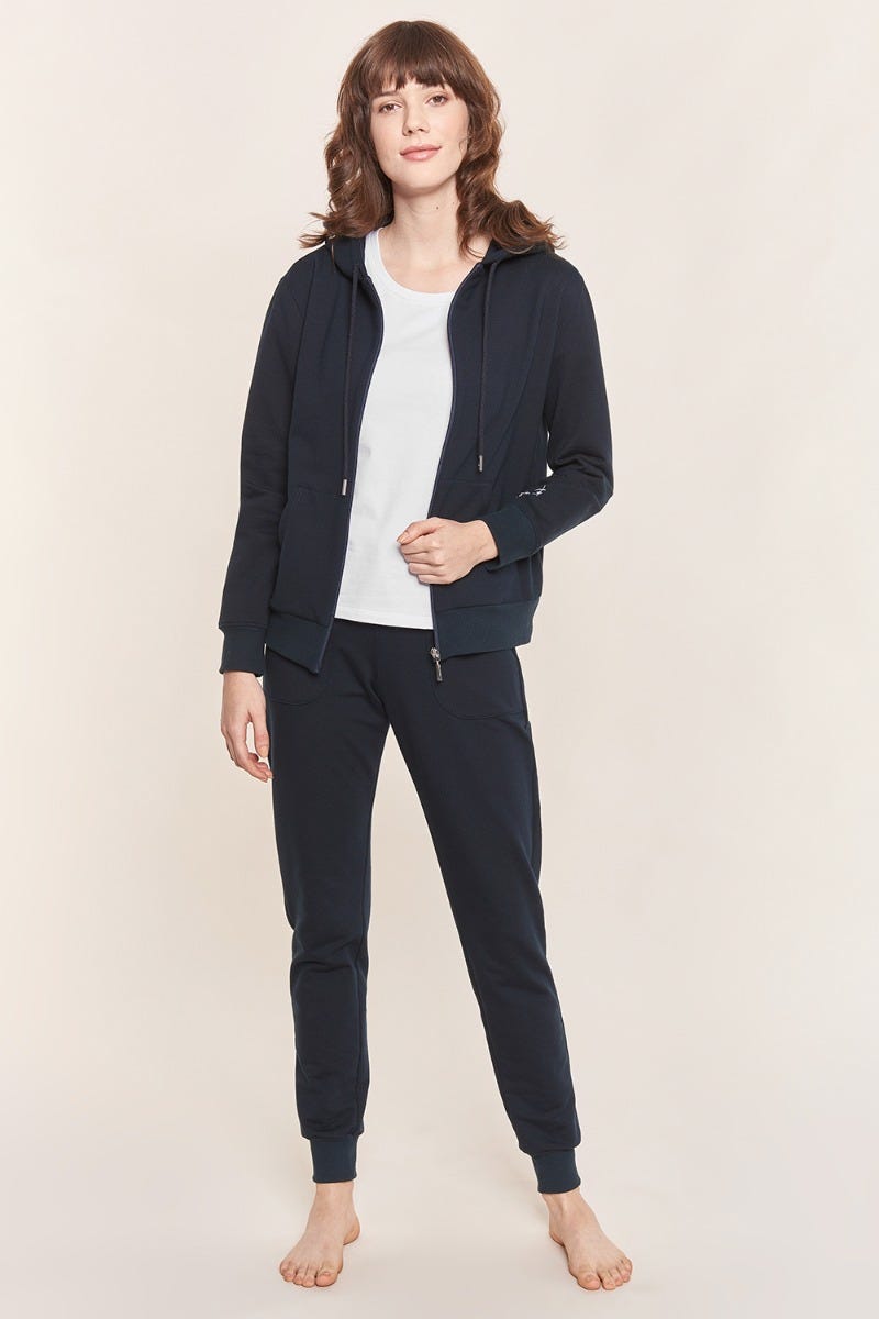 Rösch Sweatjacke Mit Logodetail Navyblau Hoodie Lässig Baumwolle/Elasthan Rösch Thx