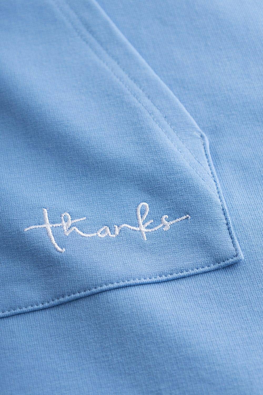 Rösch Sweatkleid Mit Känguru-Tasche Hellblau Rundhals Baumwolle/Elasthan