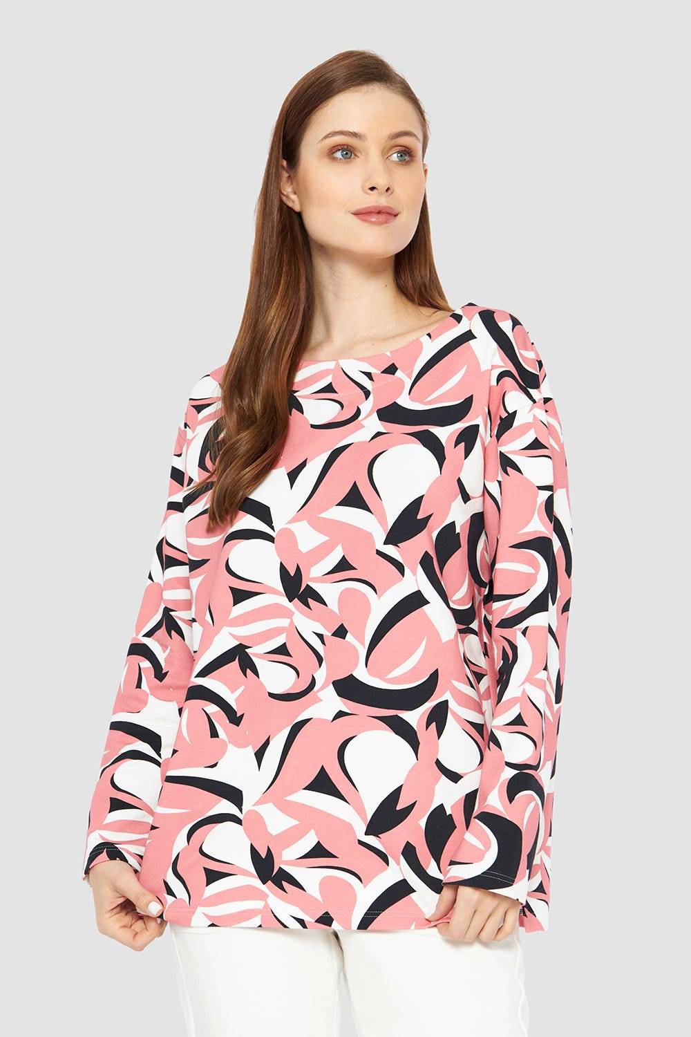 Rösch Sweatshirt mit U-Boot-Ausschnitt Baumwolle/Elasthan