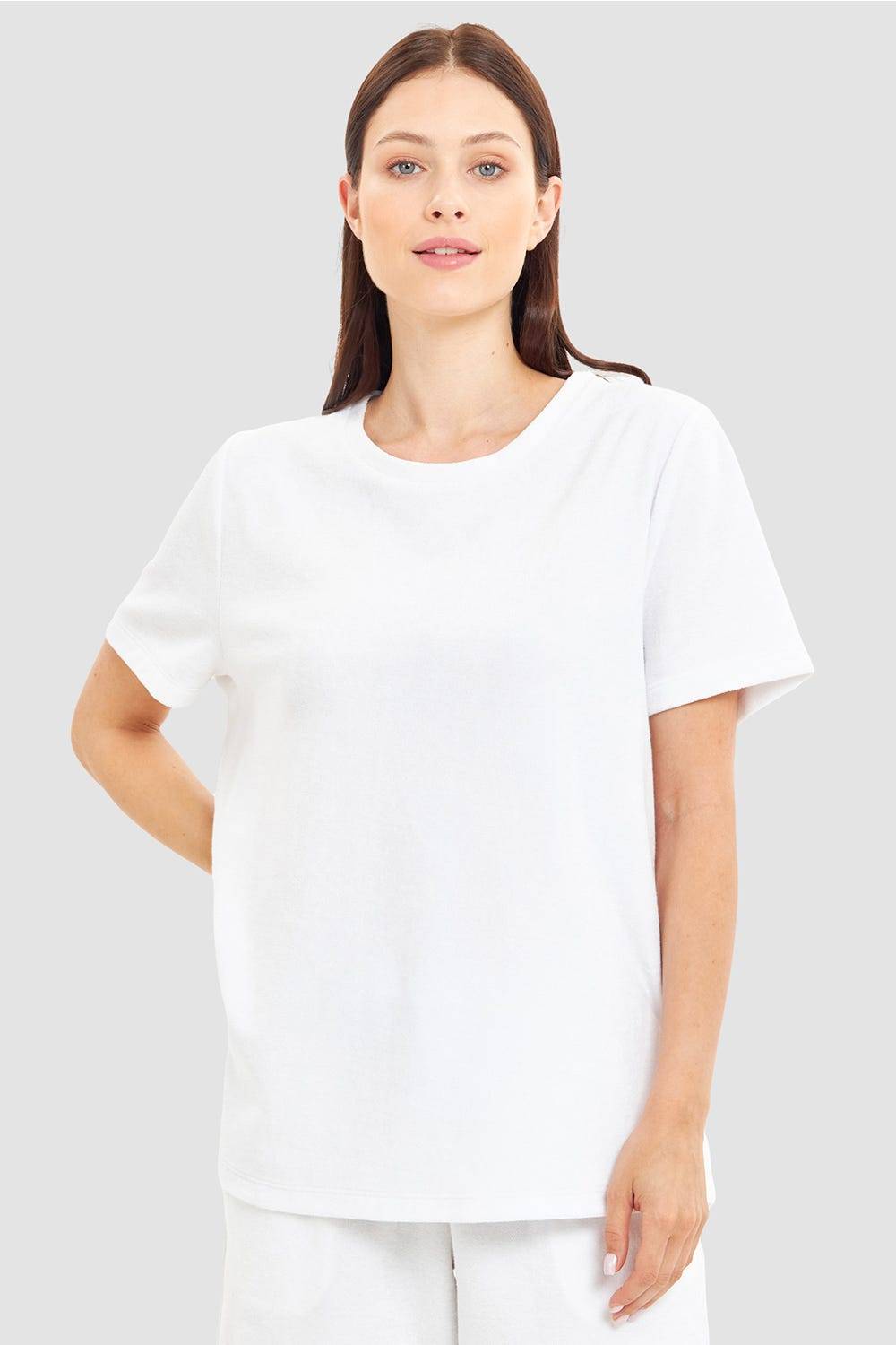 Rösch T-Shirt aus Frottee einfarbig Baumwolle/Polyester