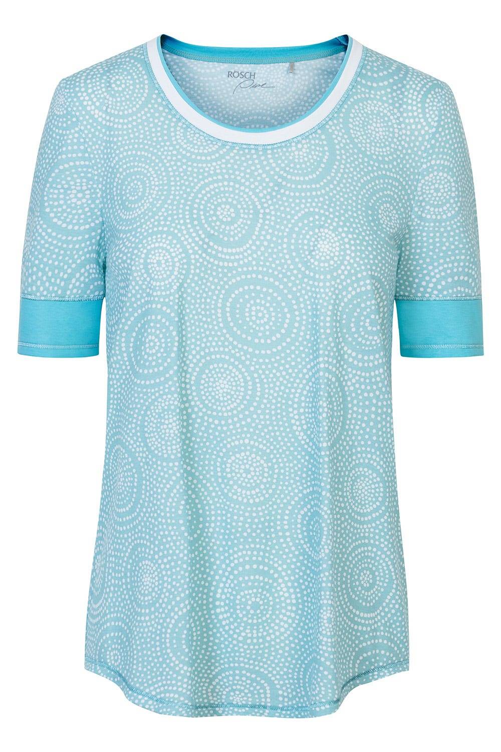 Rösch T-Shirt Im Grafischen Punkte-Druck Rundhals Baumwolle/Modal
