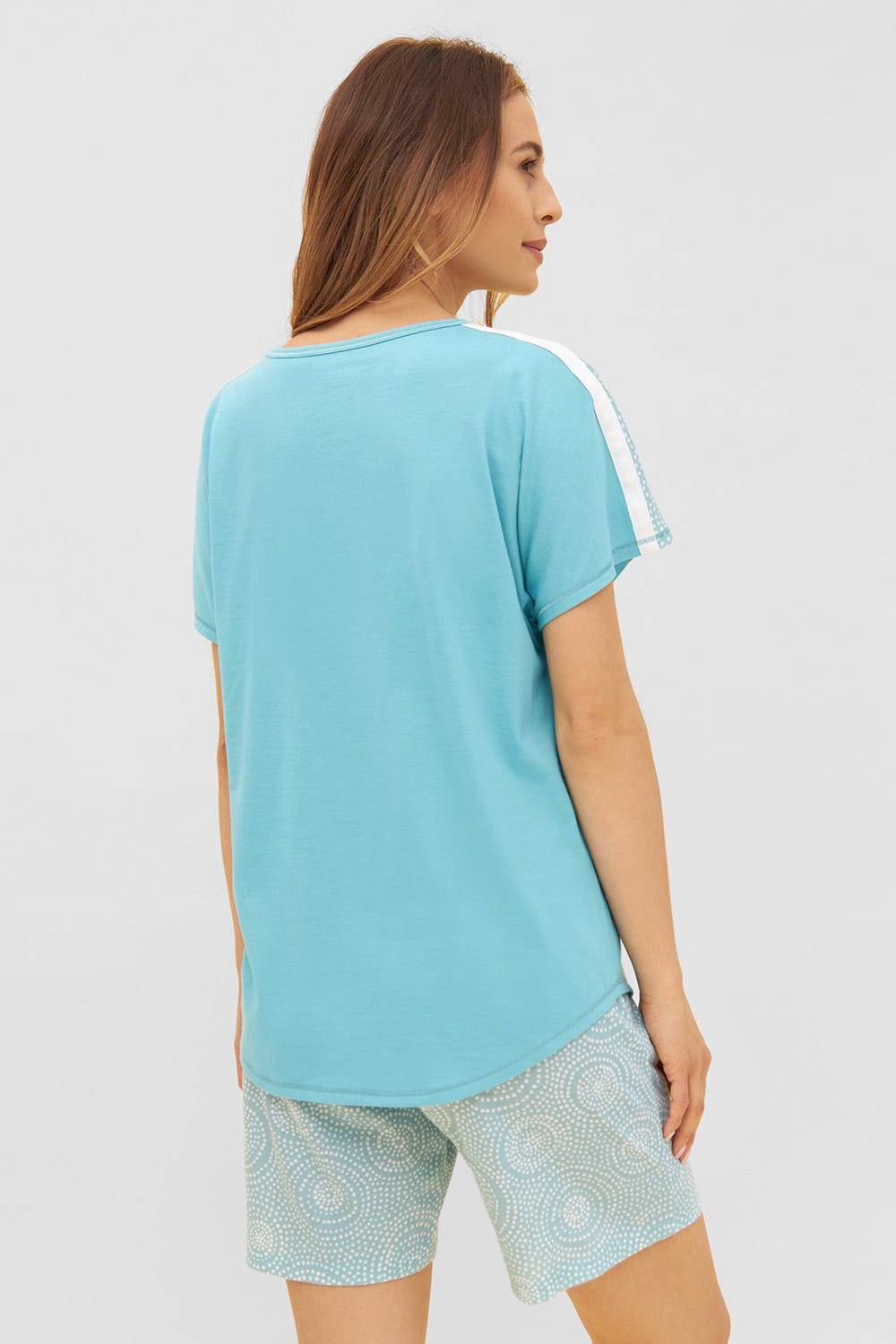 Rösch T-Shirt Mit Einsätzen Im Punkte-Druck Rundhals Baumwolle/Modal