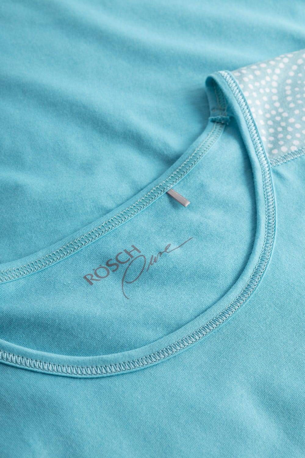 Rösch T-Shirt Mit Einsätzen Im Punkte-Druck Rundhals Baumwolle/Modal