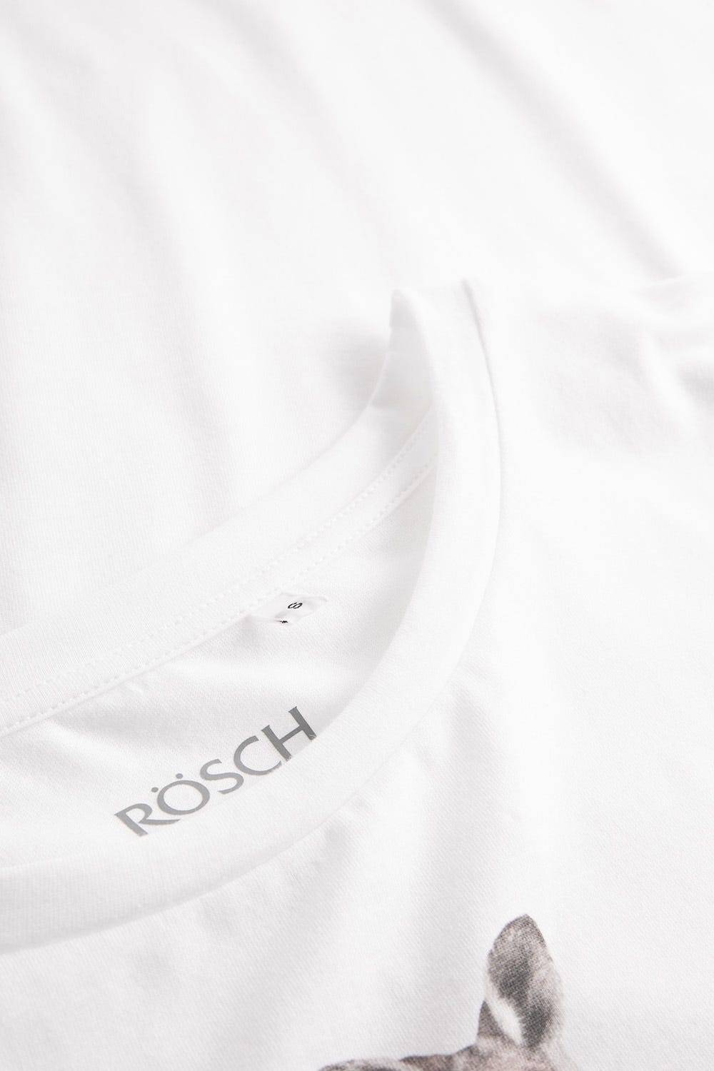 Rösch T-Shirt Mit Motivdruck Känguru Basic Weiß Mix &amp; Match 100% Baumwolle