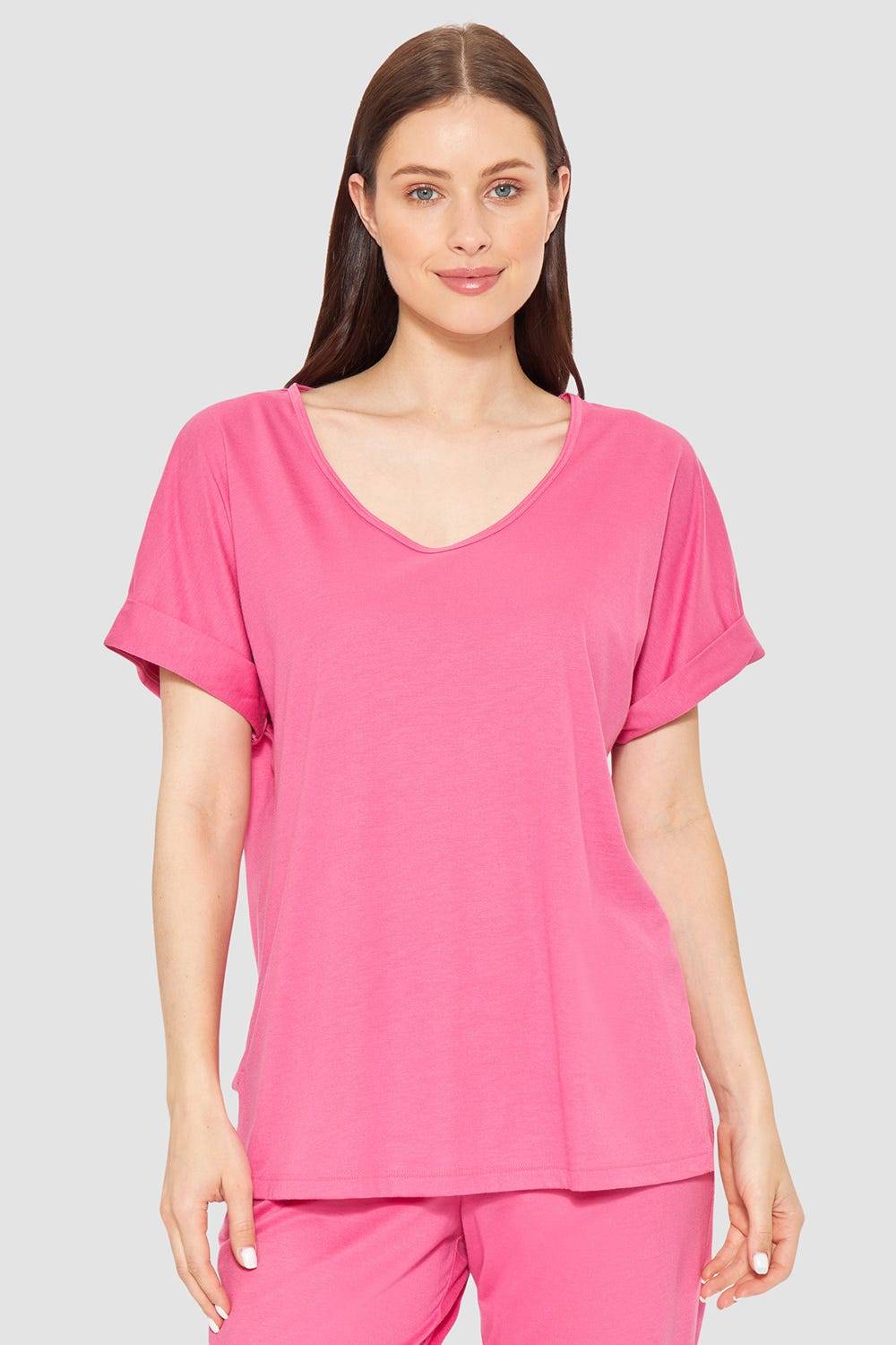 Rösch T-Shirt mit überschnittenen Ärmeln sportiv Baumwolle/Modal