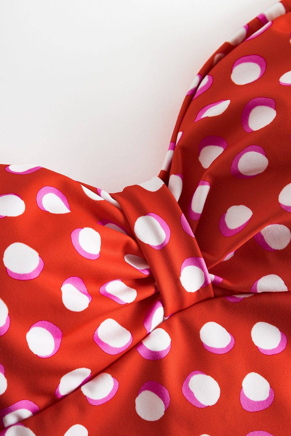 Rösch Tankini-Oberteil Neckholder Im Retro-Tupfendruck Rot-Weiß