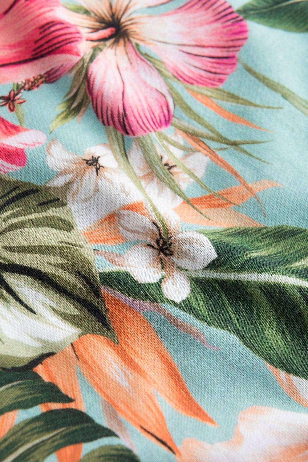 Rösch Trägerkleid Im Tropischen Druck Spaghetti-Träger Baumwolle/Modal