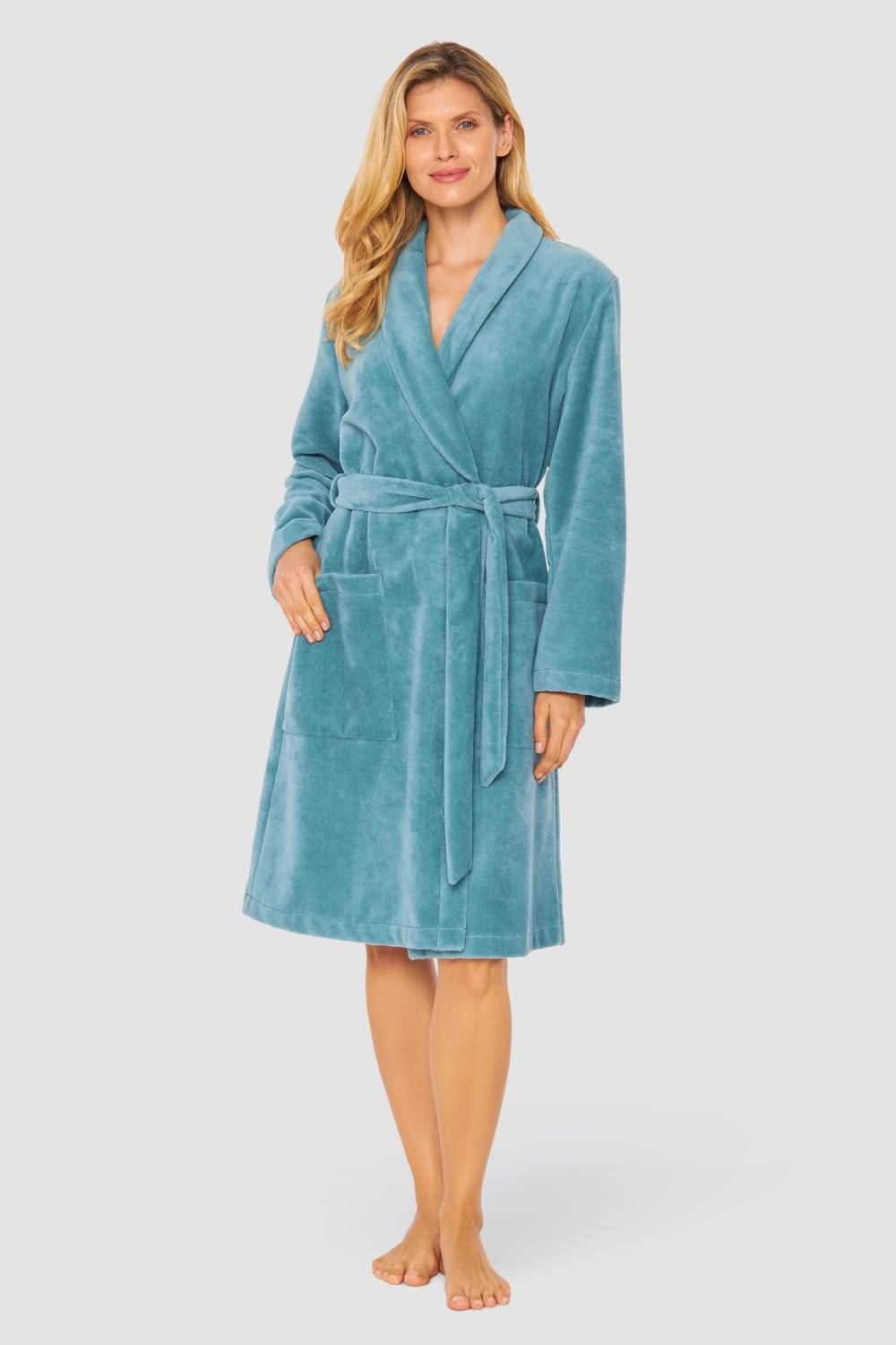 Rösch Wickelmantel mit Gürtel Kuschelig Materialmix