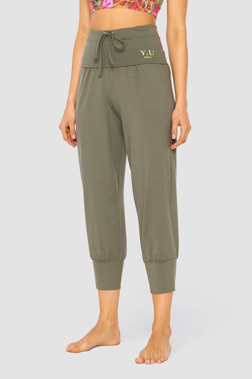 Rösch Y.U Yoga 7/8-Hose im Harem-Stil Loungewear Sport Mix &amp; Match Materialmix