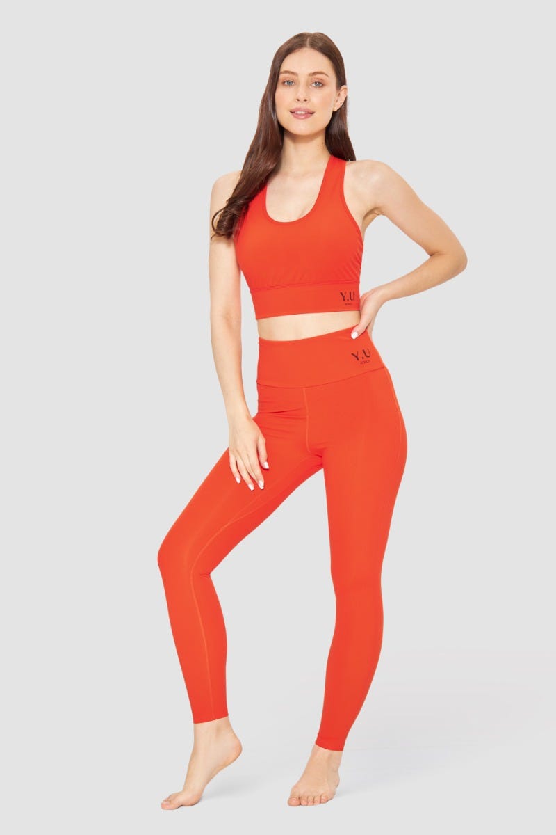 Rösch Y.U Yoga Leggings In Orange Sport Mix &amp; Match Recycled Polyamid/Elasthan