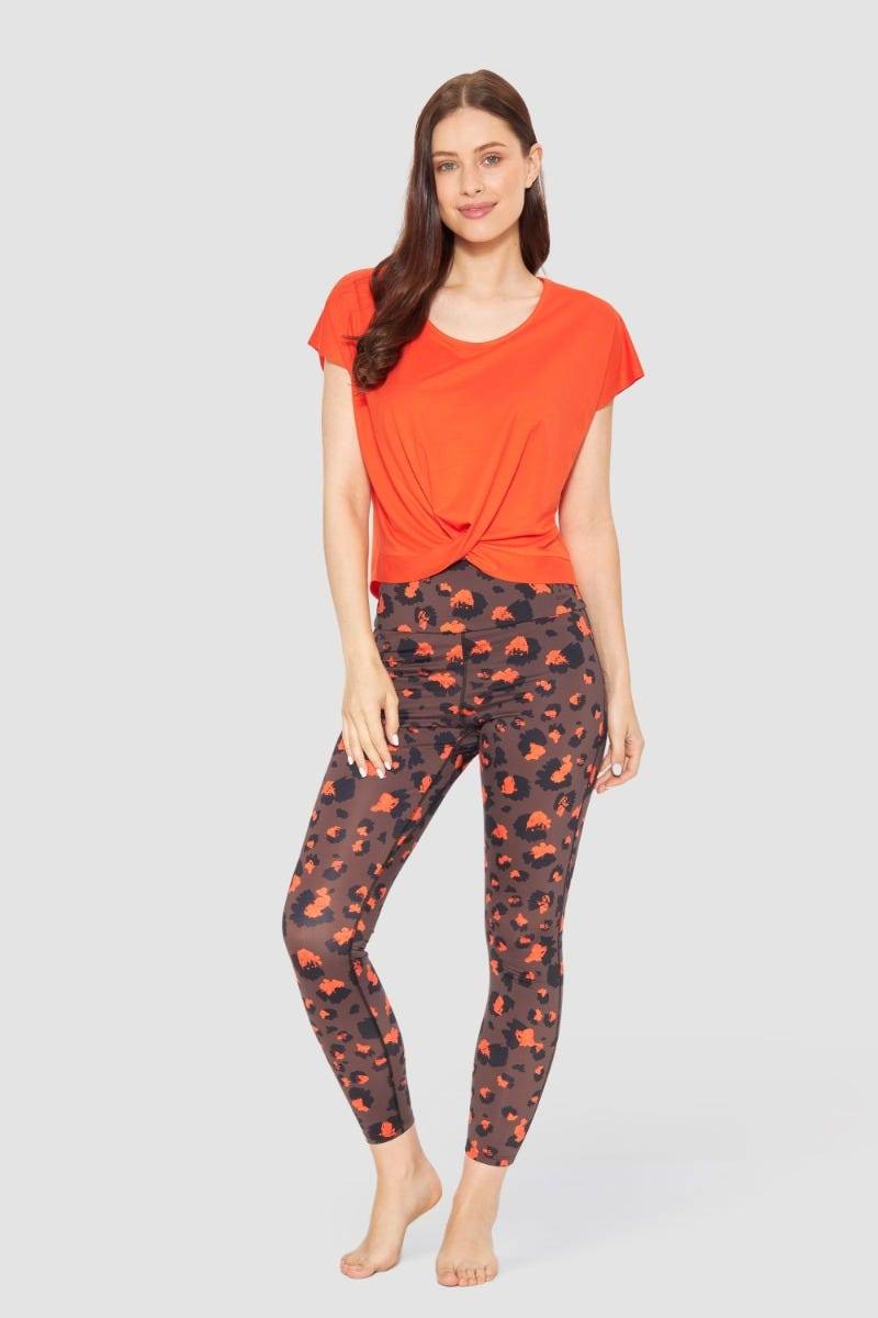 Rösch Y.U Yoga Shirt Mit Knoten Orange Sport Mix &amp; Match Baumwolle/ Elasthan