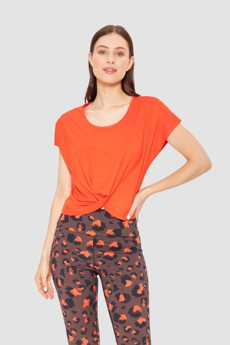 Rösch Y.U Yoga Shirt mit Knoten Orange Sport Mix &amp; Match Baumwolle/ Elasthan