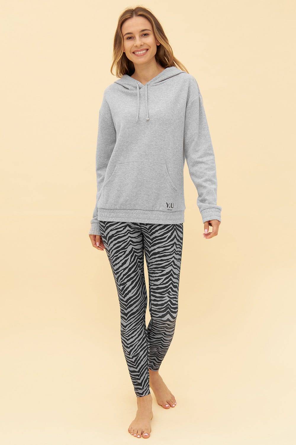 Rösch Y.U Yoga Sweatshirt In Grau Hoodie Loungewear Mix &amp; Match Baumwolle/recycled Polyamid