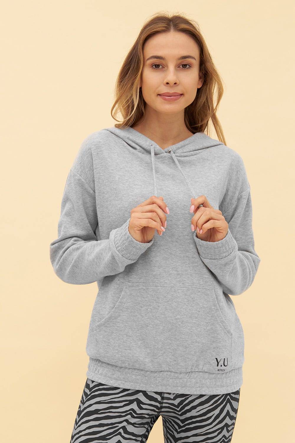 Rösch Y.U Yoga Sweatshirt in Grau Hoodie Loungewear Mix &amp; Match Baumwolle/recycled Polyamid