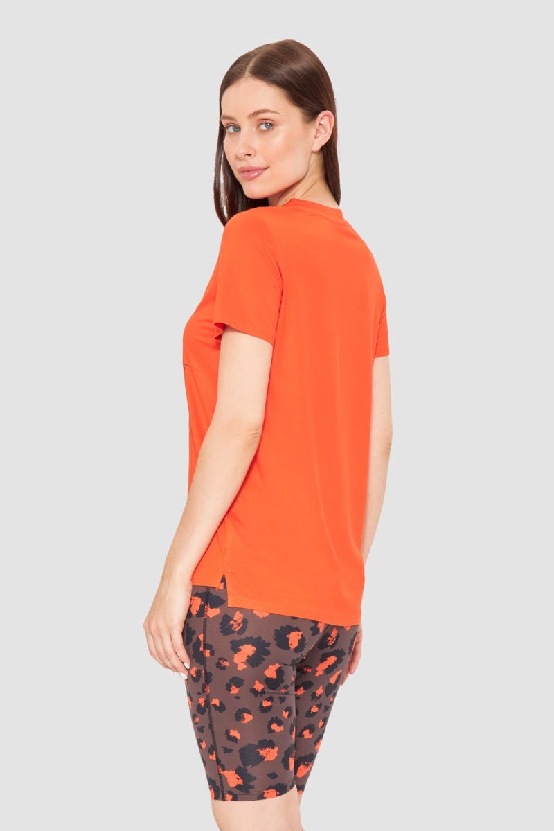 Rösch Y.U Yoga T-Shirt Mit Motivdruck Orange Sport Mix &amp; Match Baumwolle/Elasthan