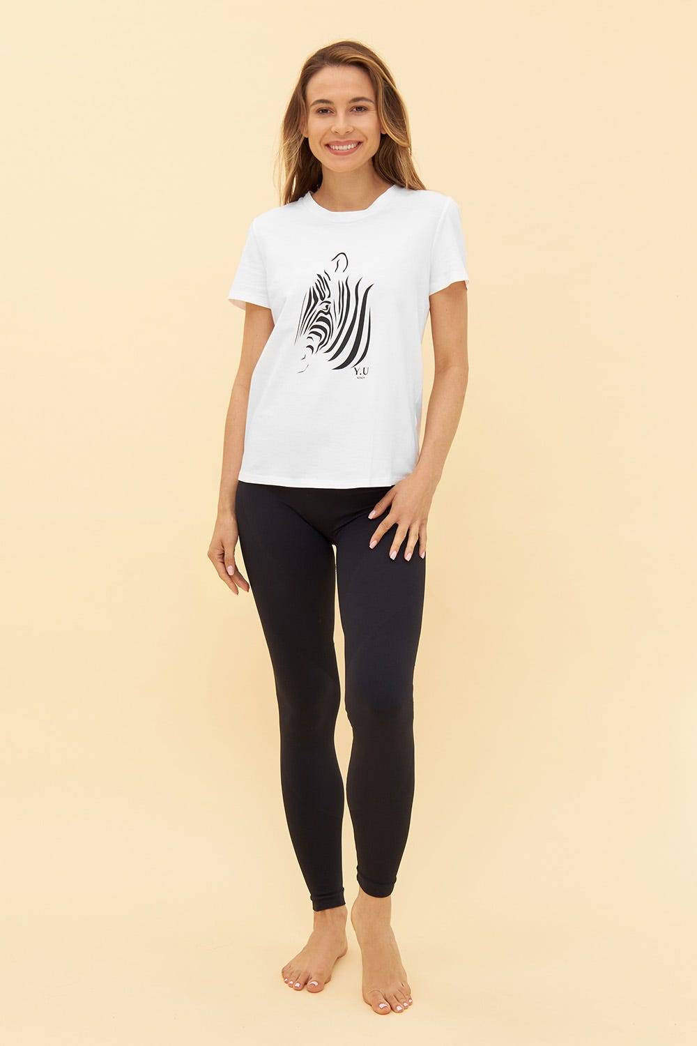 Rösch Y.U Yoga T-Shirt Mit Motivdruck Zebra Sport Mix &amp; Match Baumwolle/Elasthan