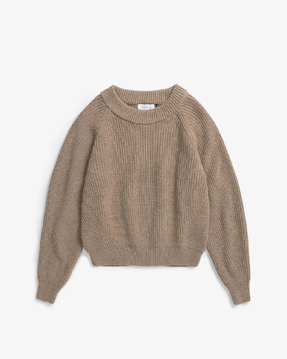 Rotholz Grober Strickpullover Recycelte Wolle - Beige