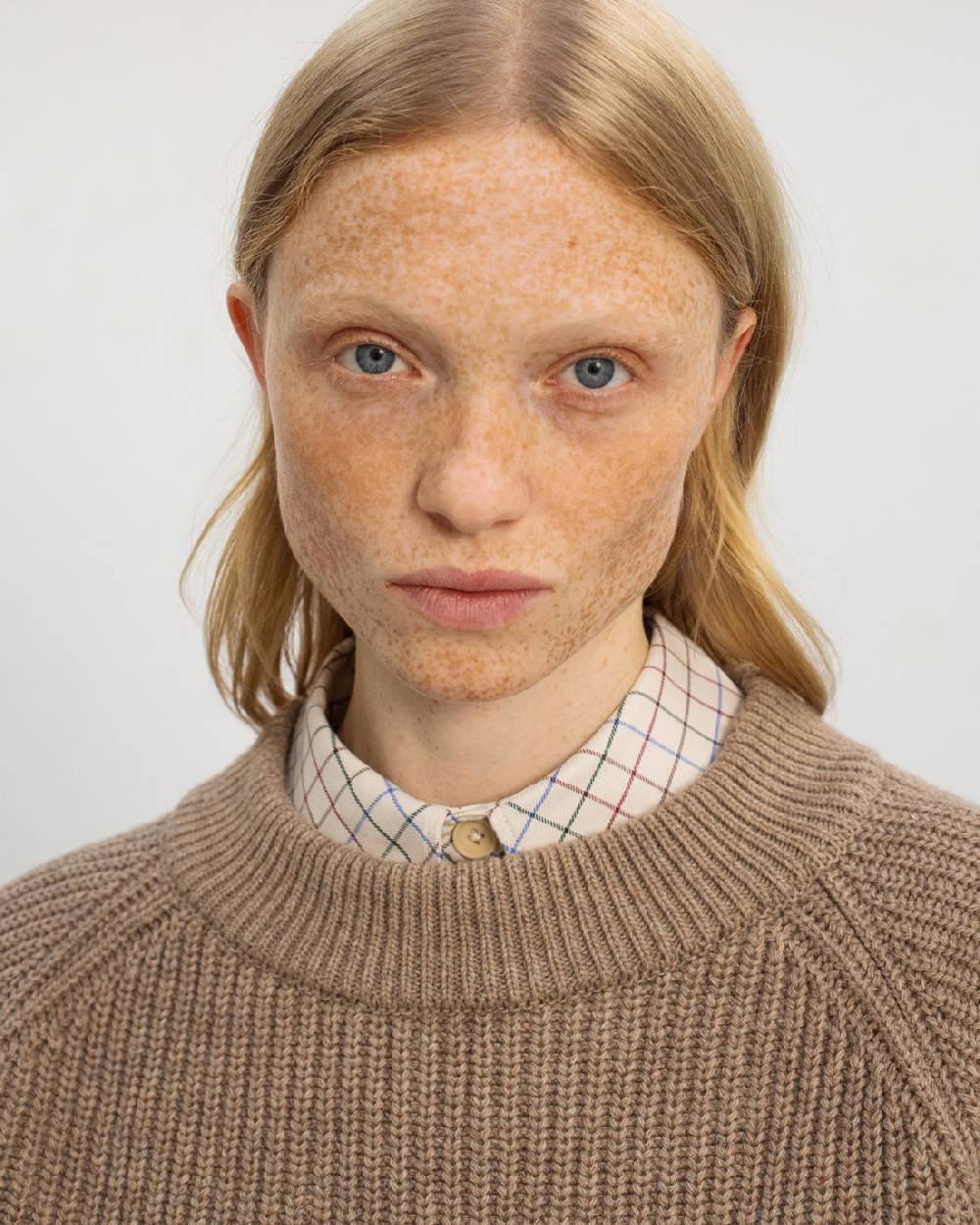 Rotholz Grober Strickpullover Recycelte Wolle - Beige