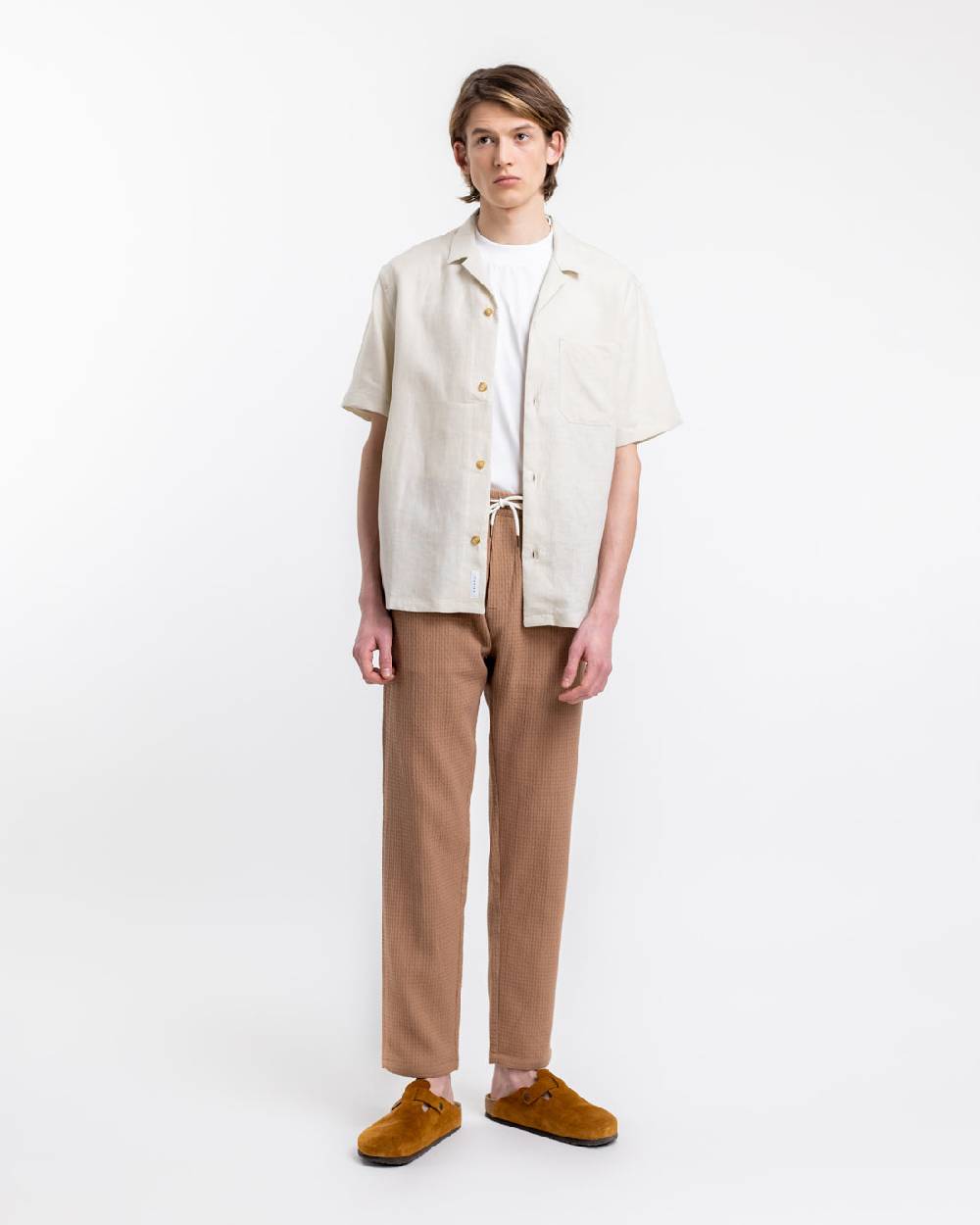 Rotholz Hose Aus Strukturierter Bio-Baumwolle Braun