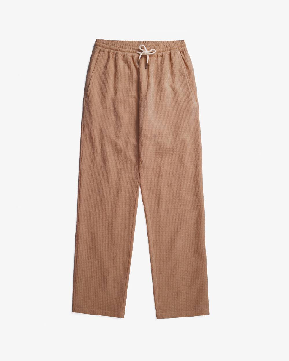 Rotholz Hose aus Strukturierter Bio-Baumwolle Braun