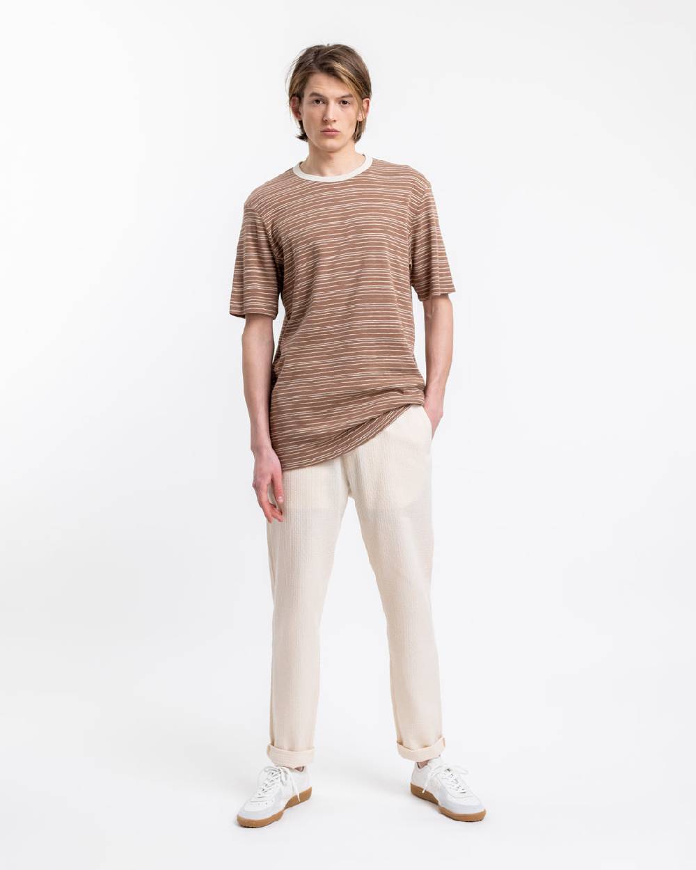 Rotholz Hose Aus Strukturierter Bio-Baumwolle Creme