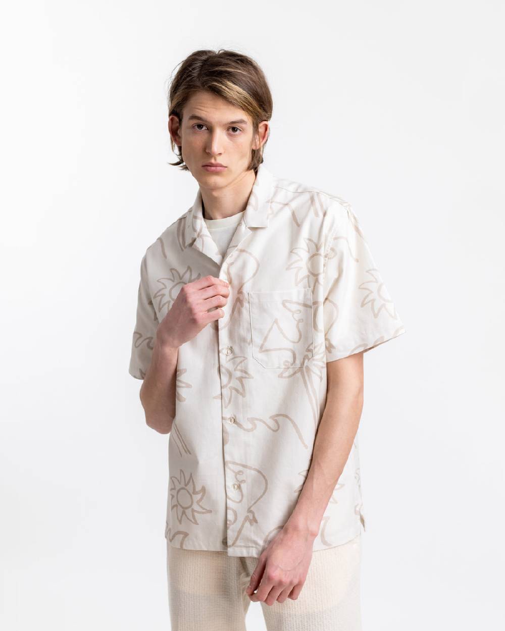 Rotholz Beachside Bowling Hemd Off-White