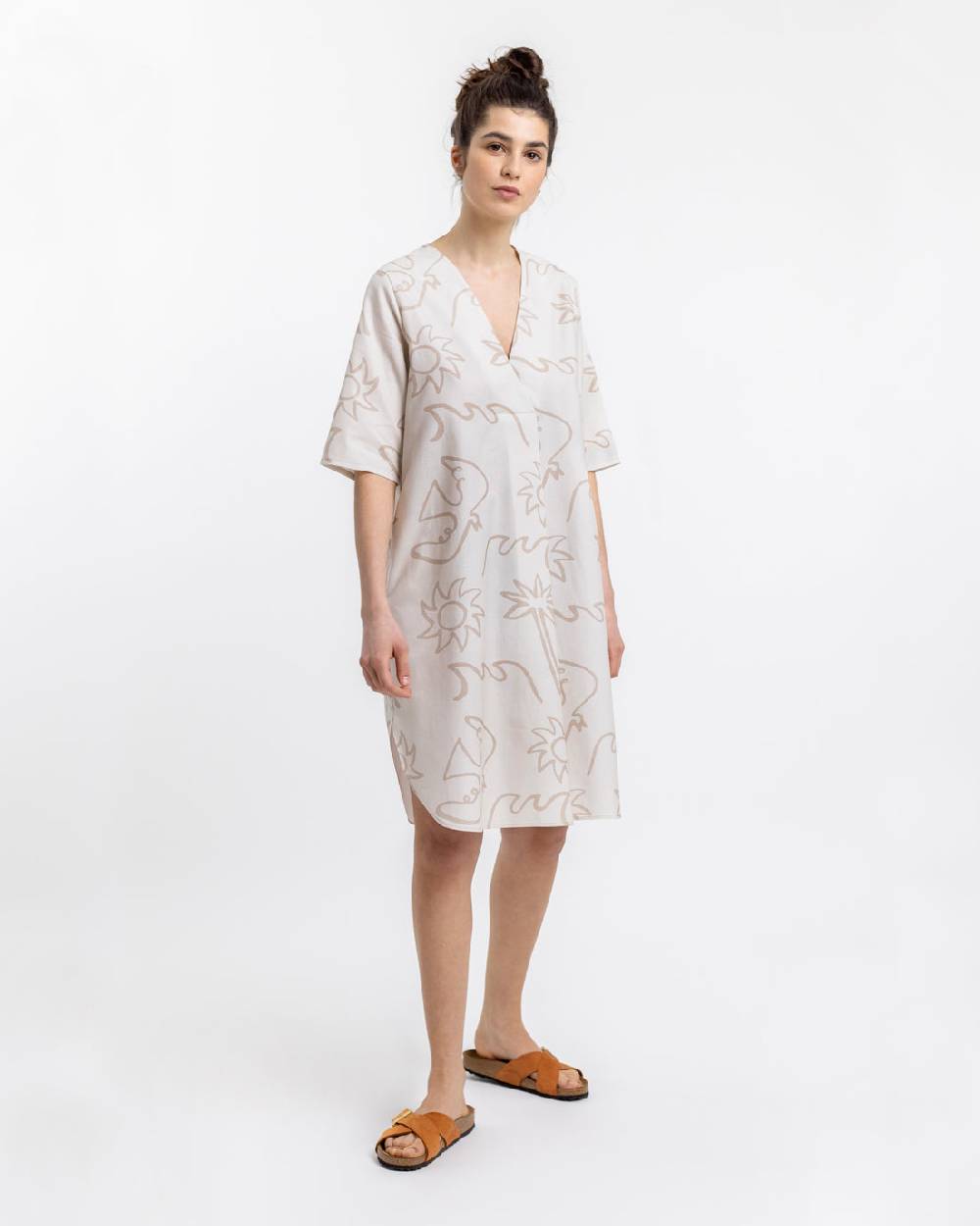 Rotholz Beachside Kaftan Kleid Off-White