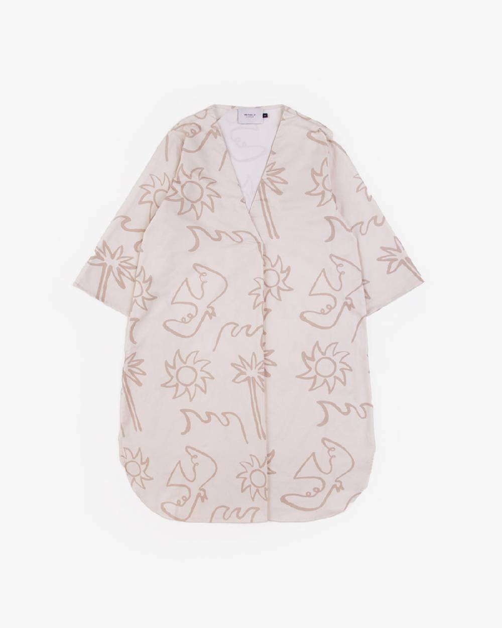 Rotholz Beachside Kaftan Kleid Off-White