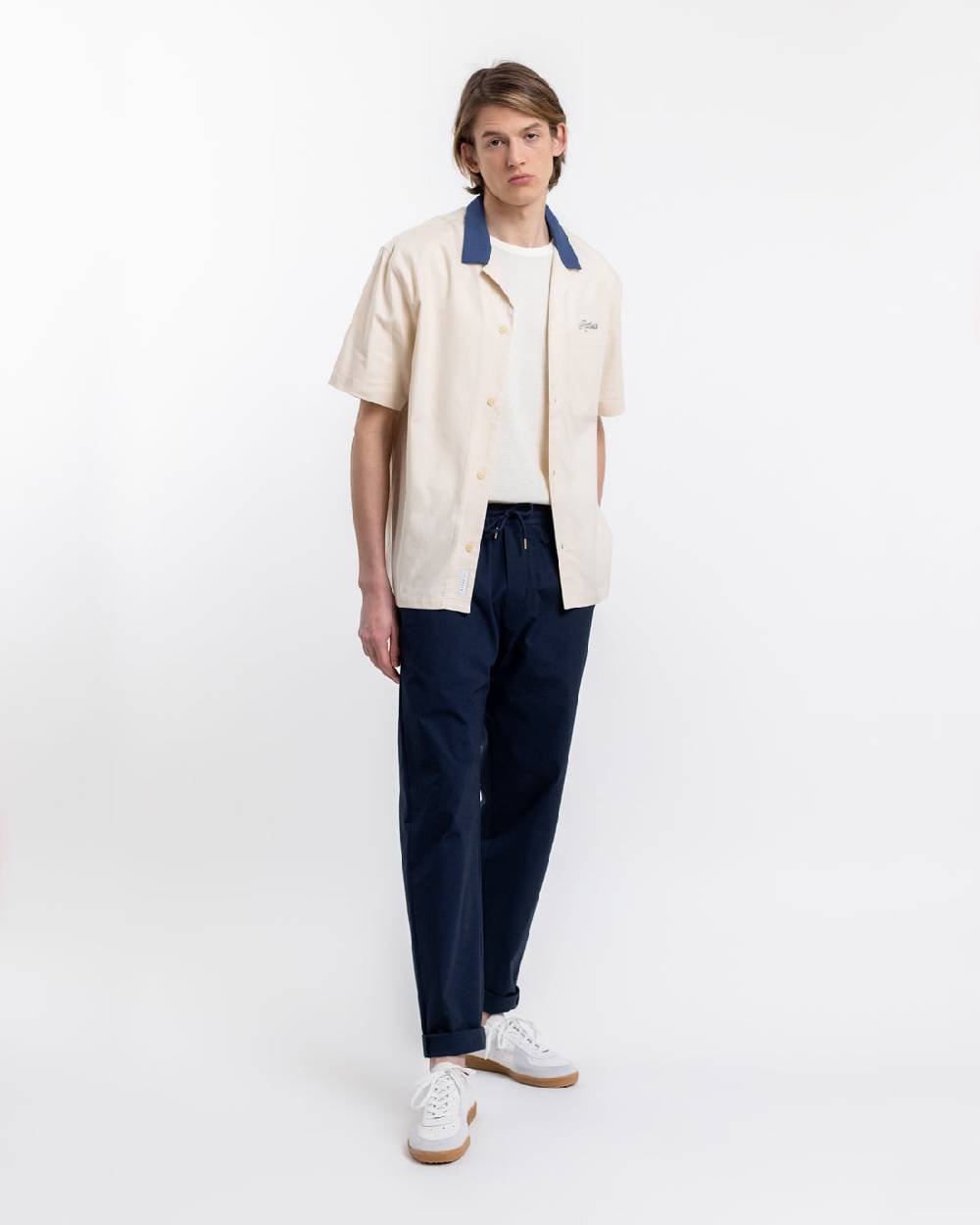 Rotholz Bowling Hemd Mit Kontrastkragen Off-White