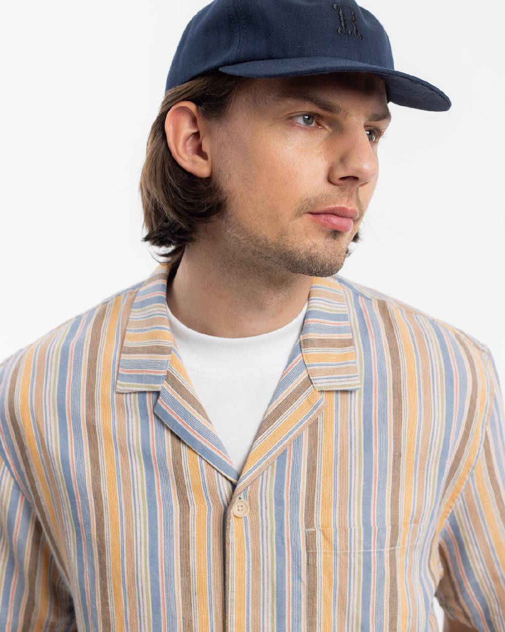 Rotholz Bowling Shirt Leinen Mix - Gestreift