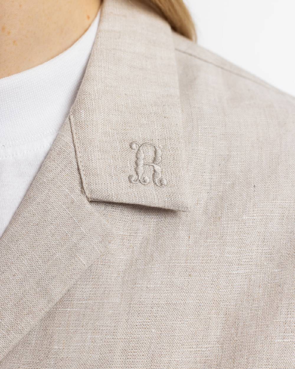 Rotholz Bowling Shirt Leinen Mix - Weiß